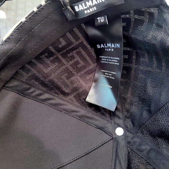 Brand New "Very Rare Black/Light Gray (Not White) BALMAIN Monogram Cap S… - Picture 13 of 13